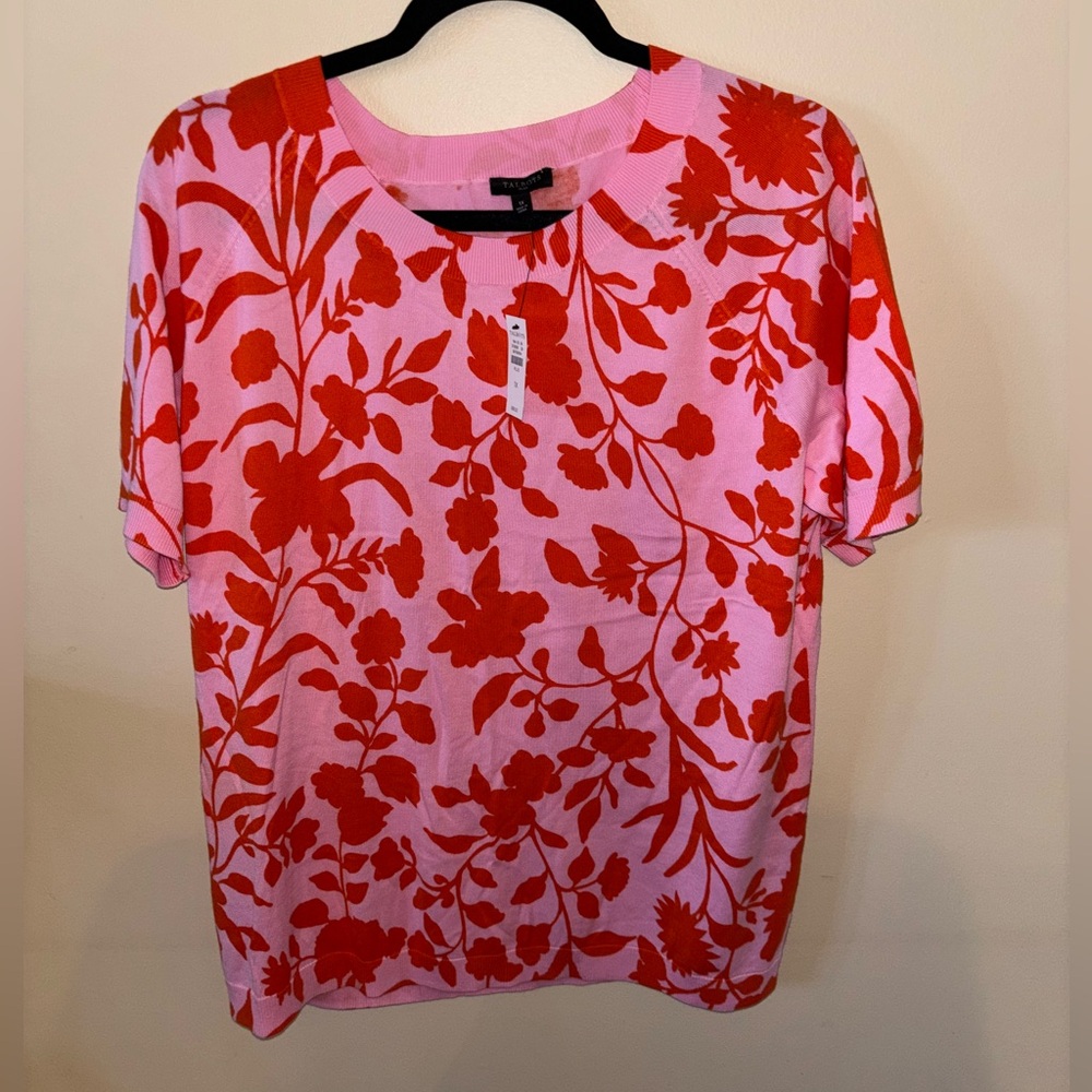 NWT Talbots Floral Pink and Red Women's Top. Sz. 1X